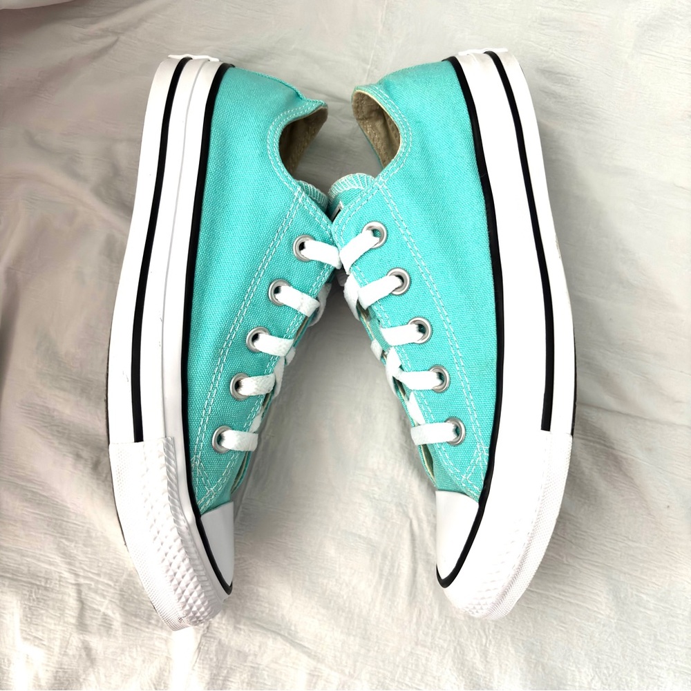 Converse All ⭐️ Star Unisex W6/M4 Chuck Taylor Aqua Canvas Low Top Sneakers - Picture 5 of 14